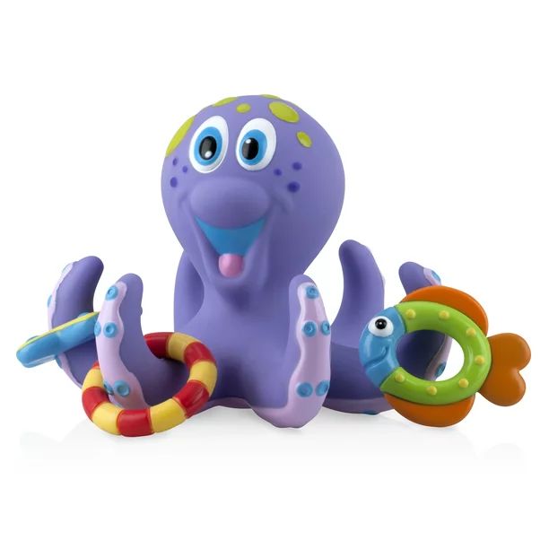 Nuby Octopus Hoopla Toss Toy for Bath for 12 Months and Up, Unisex - Walmart.com | Walmart (US)