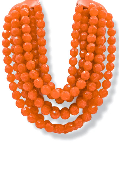 Carla Orange Bead Statement Necklace | The Willow Tree