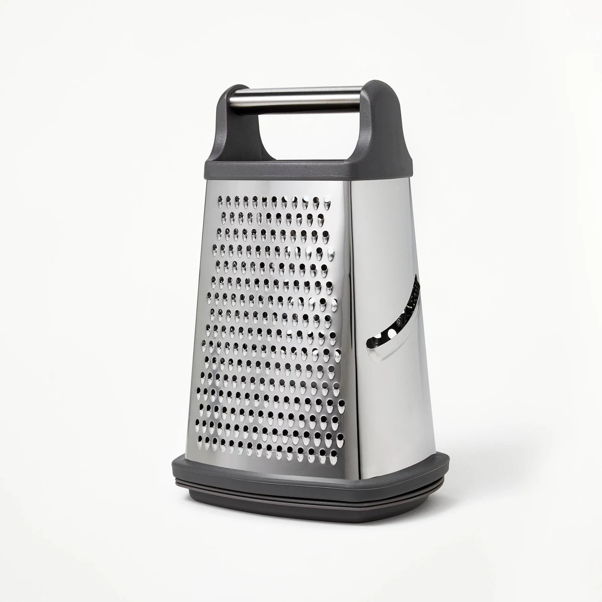 Stainless Steel Box Grater with Removable Bottom Container and Lid Silver/Gray - Figmint™ | Target