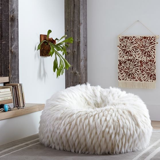 Winter Fox Faux-Fur Beanbag | Pottery Barn Teen