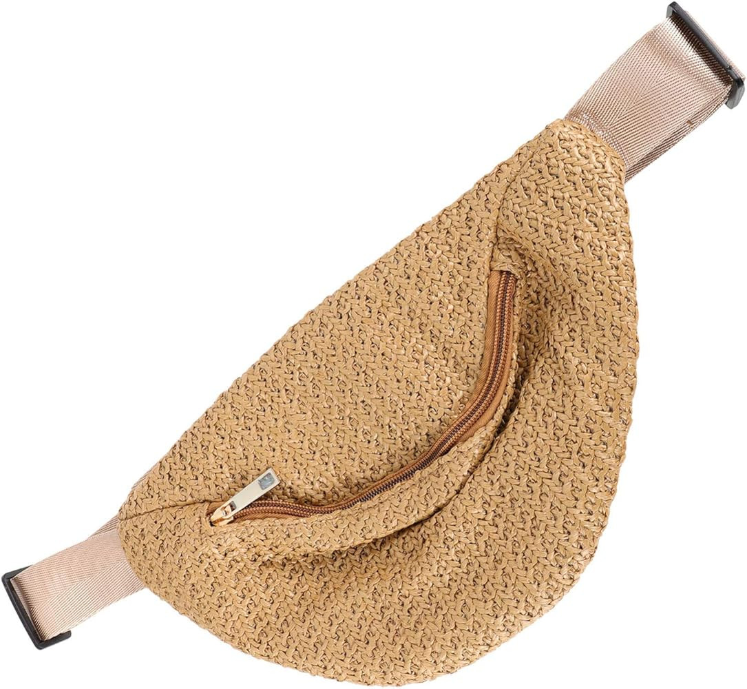 PRETYZOOM Hip Bag 1pc Waist Bag Chest Bag Waist Pouch Cross- Body Pouch Imitation Straw Woven Wai... | Amazon (US)