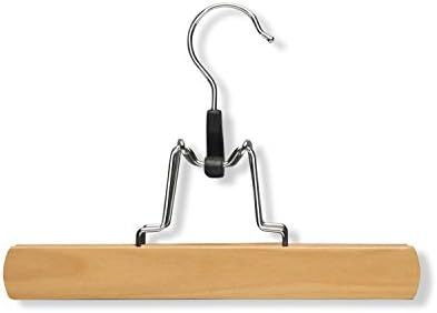 Honey-Can-Do HNG-01221 Wooden Pant Hanger with Clamp, 4-Pack, Maple | Amazon (US)