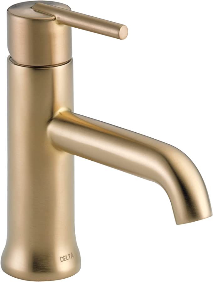 Delta Faucet Trinsic Single Hole Bathroom Faucet, Gold Bathroom Faucet, Single Handle Bathroom Fa... | Amazon (US)