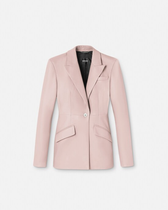 Leather Single-Breasted Blazer | Versace (US)