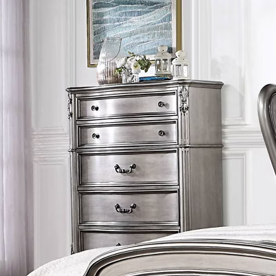 Acme Furniture Ariadne 5-Drawer Dresser Antique Platinum Finish | Target