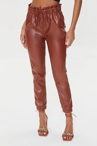 Faux Leather Paperbag Joggers | Forever 21 (US)