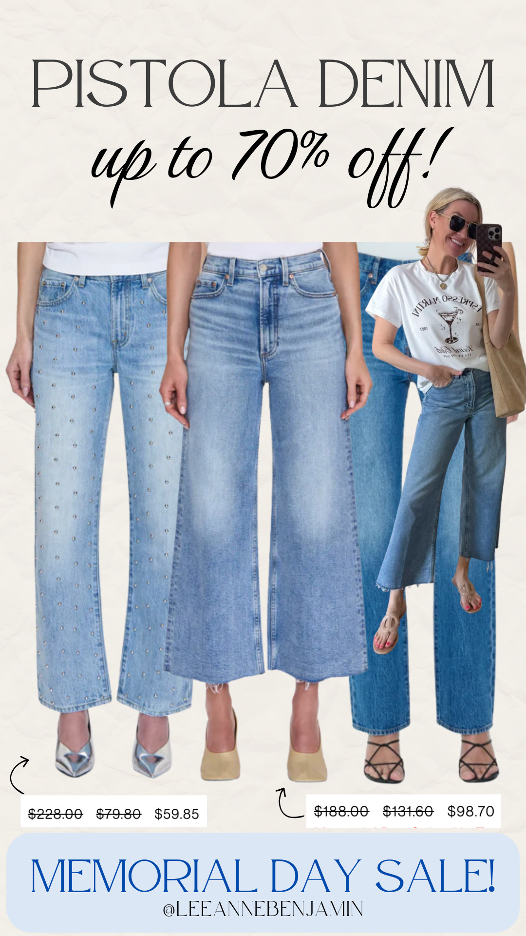 My favorite jeans are up to 70% off for memorial day! Wearing a size 27 in the lana crop jeans here! 

 #LTKootd #LTKOver40 #LTKSaleAlert