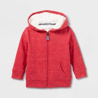 Toddler Boys' Faux Shearling Lined Fleece Hooded Zip-Up Jacket - Cat & Jack™ | Target