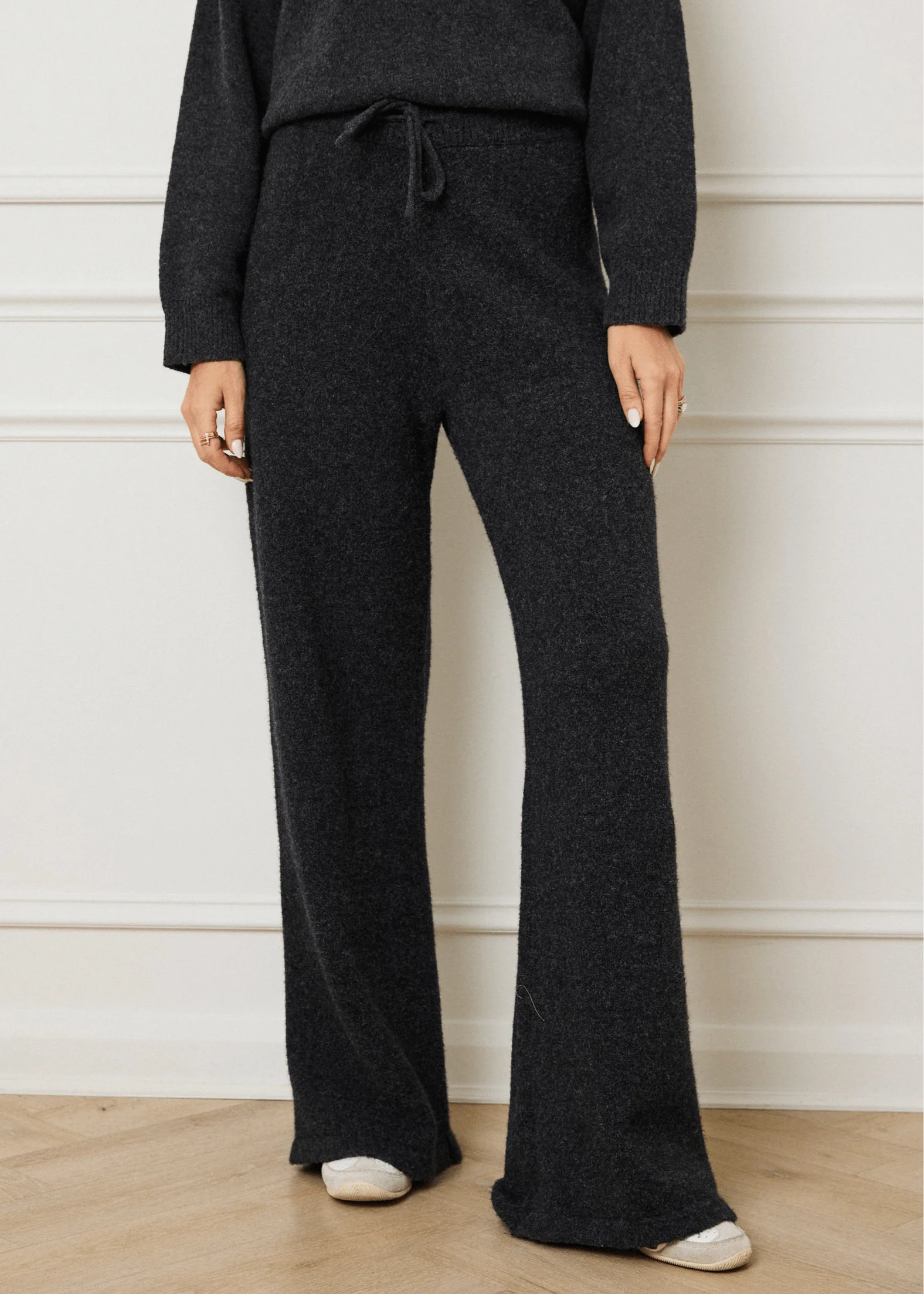 WIDE LEG KNIT JOGGER - GREY | WAT The Brand