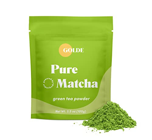 Golde Pure Matcha Powder | Ceremonial Grade Matcha Powder| Green Tea Superfood, Gluten Free, Vegan, Sugar-Free | 100g Pouch | Amazon (US)