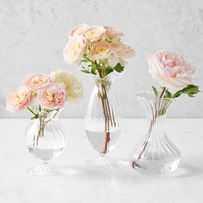 Clear Floral Glass Bud Vases, Set of 3 | Williams-Sonoma