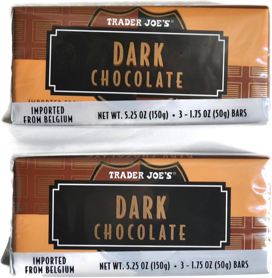 Trader Joe's Belgian Dark Chocolate Bars, 1.75 oz (2 Packs of 3) | Amazon (US)