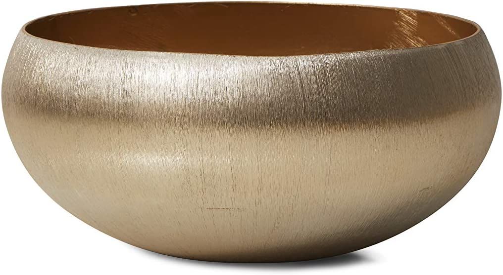 Amazon.com: Serene Spaces Living Gold-Brushed Textured Aluminum Decorative Bowl, Measures 8" Wide... | Amazon (US)