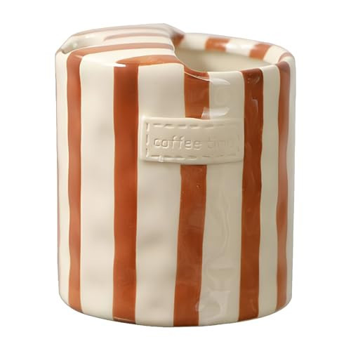 Hand-Painted Retro Striped Ceramic Coffee Mug Breakfast Cup Coffee Cup for Milk Coffee Juice Latte Hot Cold Drinks Gift Drinkware | Amazon (US)