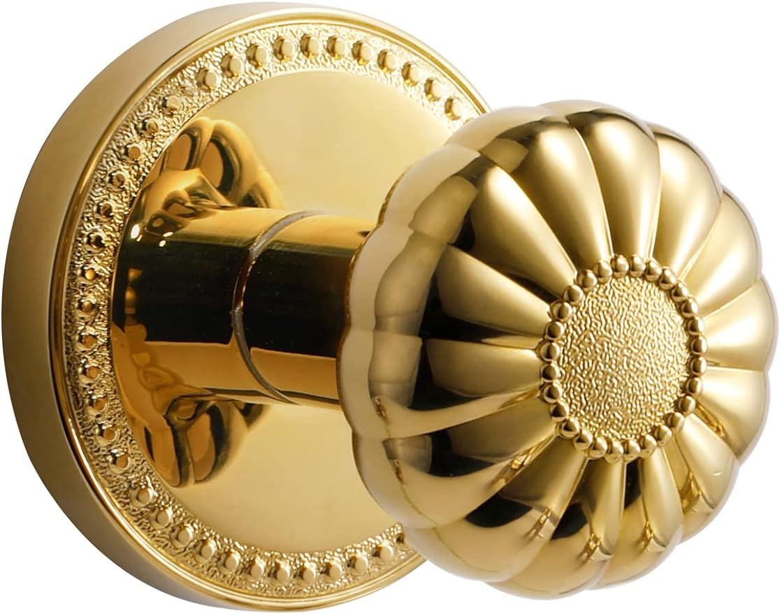 Dummy Gold Door Knobs Interior Polished Brass Dummy Door Handle Single Sided Decorative,Zinc Allo... | Amazon (US)