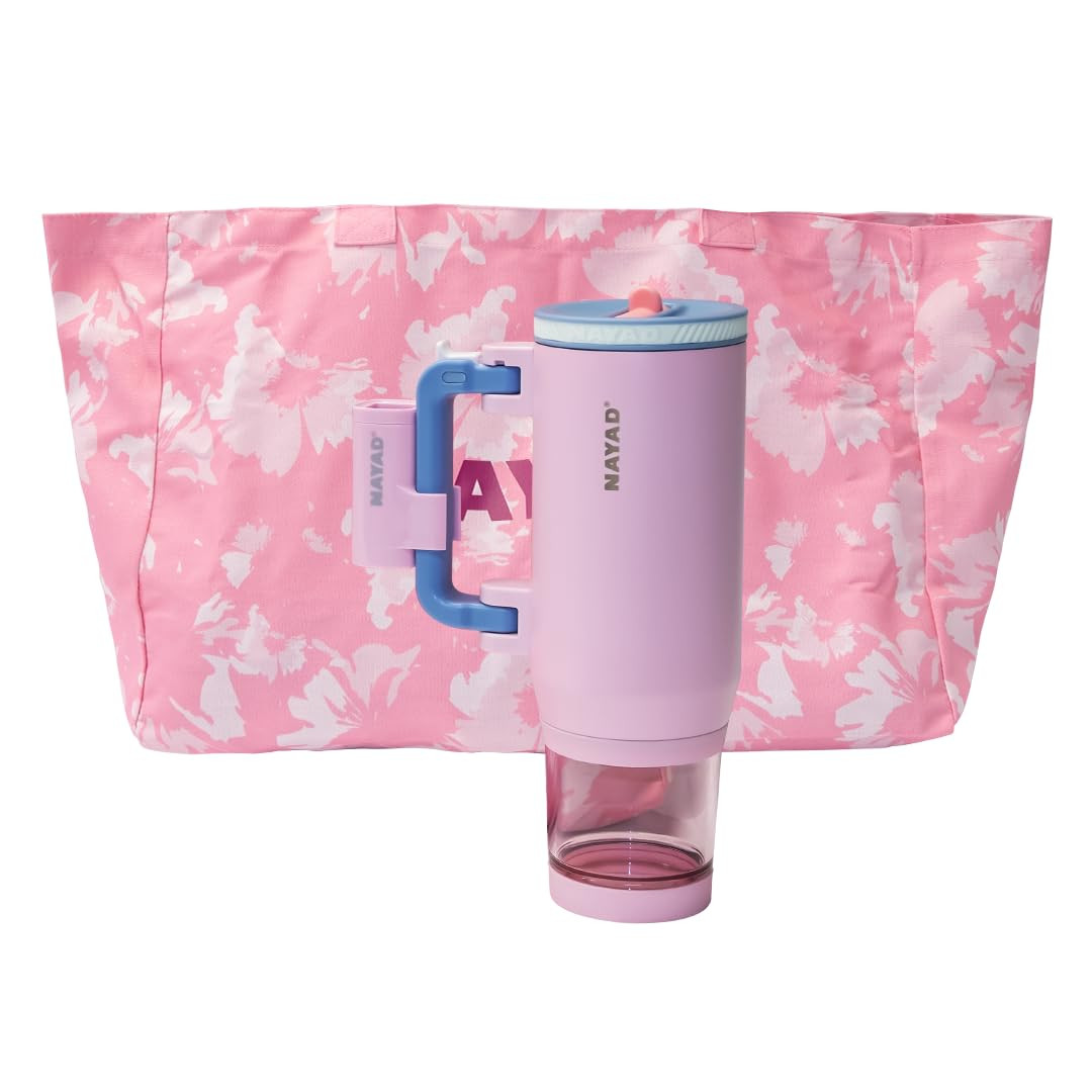 NAYAD 22 oz Flip Straw Tumbler with Handle & 10oz Snack Container Insulated Stainless Steel Water... | Amazon (US)