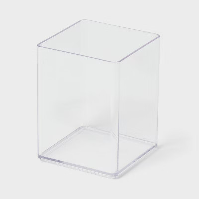 Acrylic Pencil Cup Clear - Brightroom™: Desk Organizer, Pen Holder, 20% Recycled Plastic, 4" He... | Target