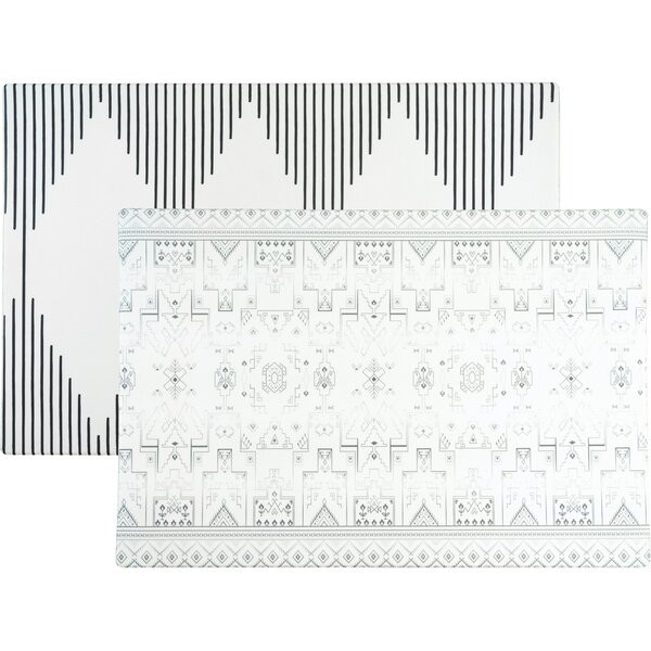 Reversible Tribal & Mecca Foam Playmat, Black/White | Maisonette
