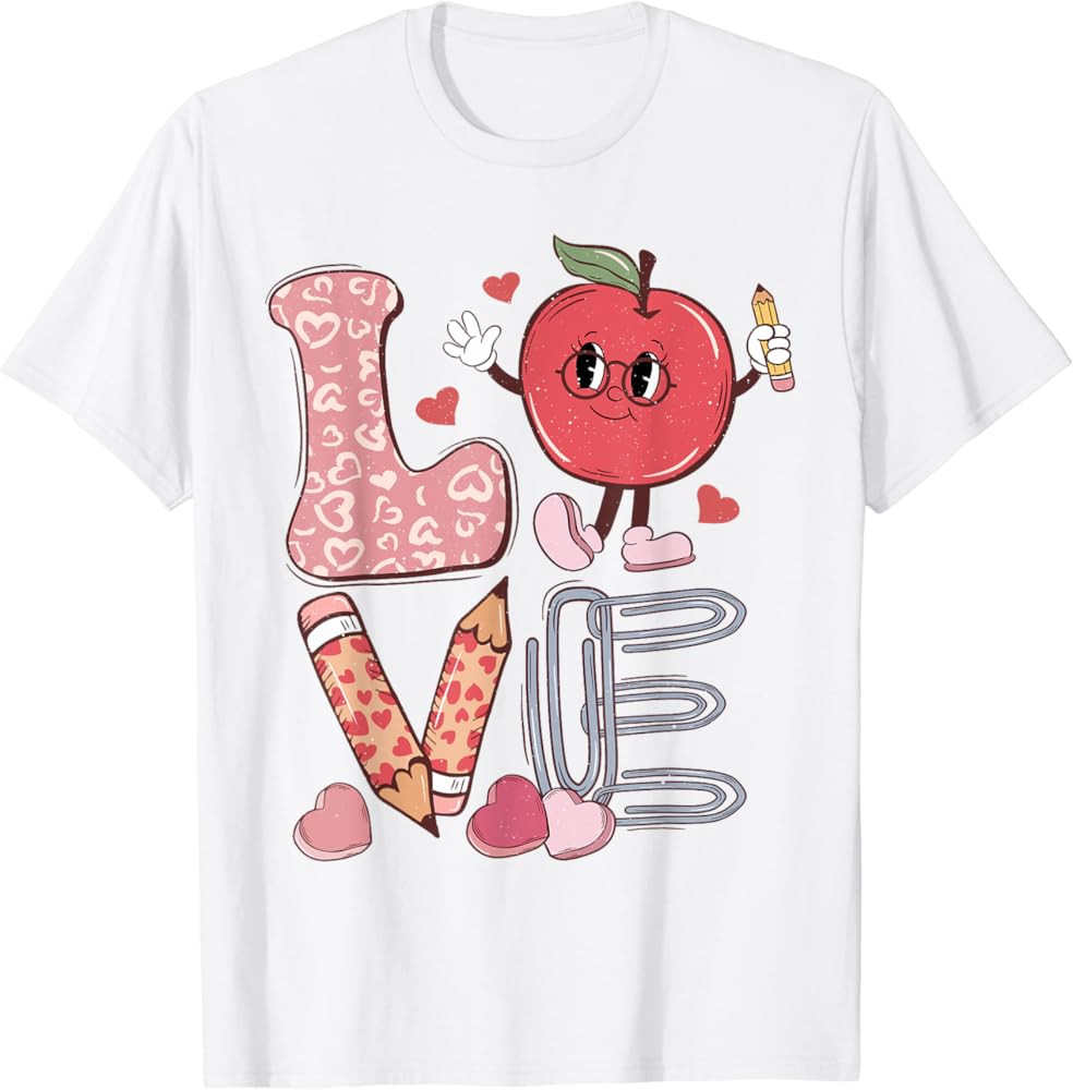 Teacher Love Retro Groovy Teachers Day T-Shirt | Amazon (US)