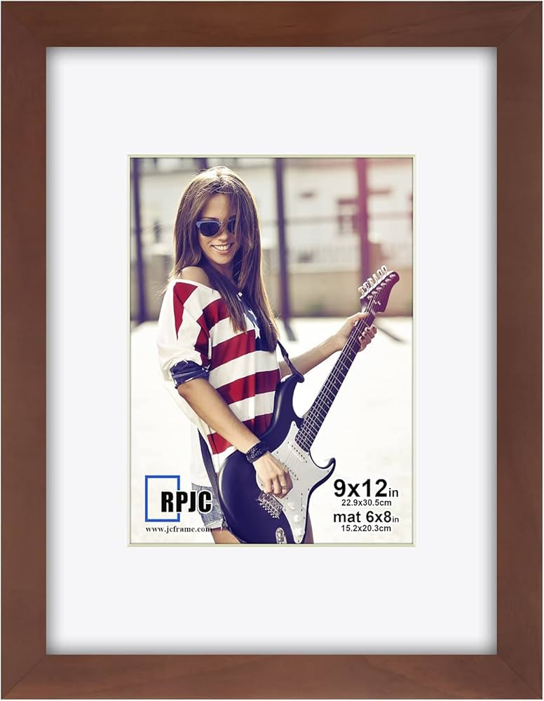 RPJC 9 x 12 Picture Frames Made of Solid Wood and High Definition Glass Display Pictures 6x8 with... | Amazon (US)