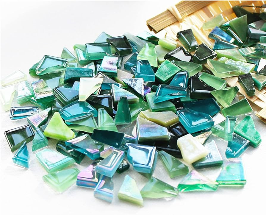 1.1lb Irregular Crystal Mosaic Tiles,Small Mosaic Tile DIY Hobbies Children Handmade Crystal Craf... | Amazon (US)