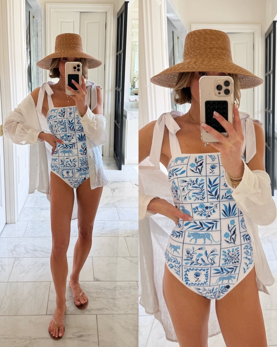 Two for one swimsuit and on sale! Love this soft, comfortable and flattering swimsuit. Wearing size xs fits tts
