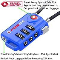 TSA Approved Cable Luggage Locks, Re-settable Combination with Alloy Body | Amazon (US)