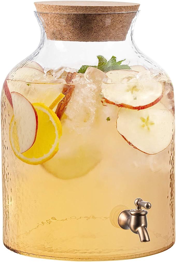 Style Setter Beverage Dispenser Cold Drink Dispenser w/ 2.7 Gallon Capacity Glass Jug, Cork Lid &... | Amazon (US)