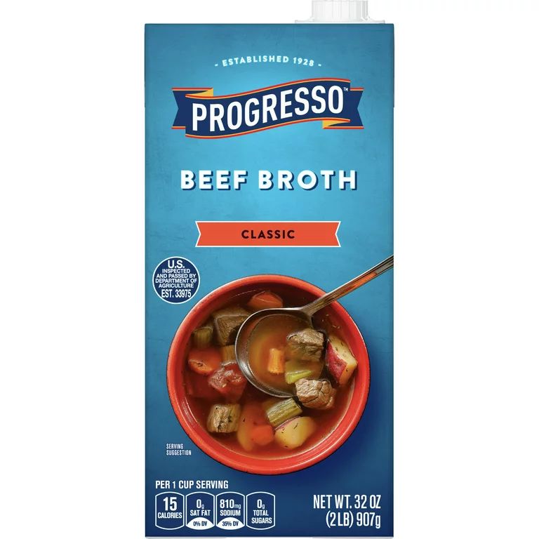 Progresso Classic Beef Broth, Gluten Free, 32 ounces - Walmart.com | Walmart (US)