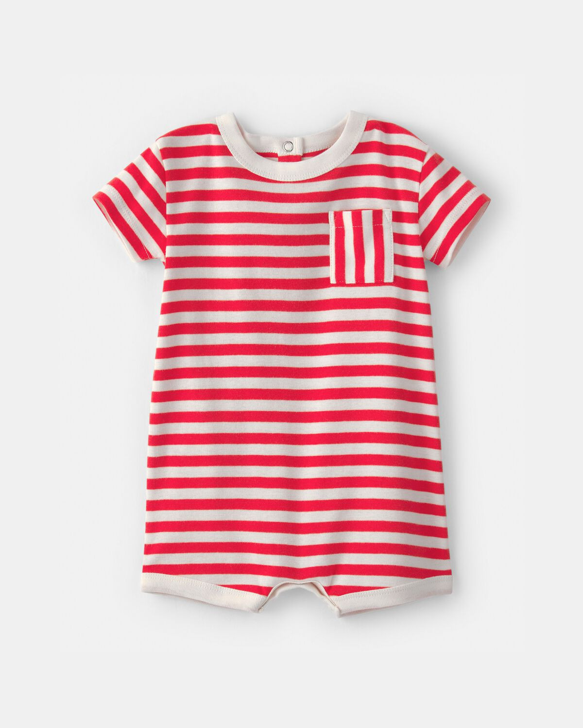 Baby Stripe Short-Sleeve Romper - Red/White | Carter's | Carter's Inc