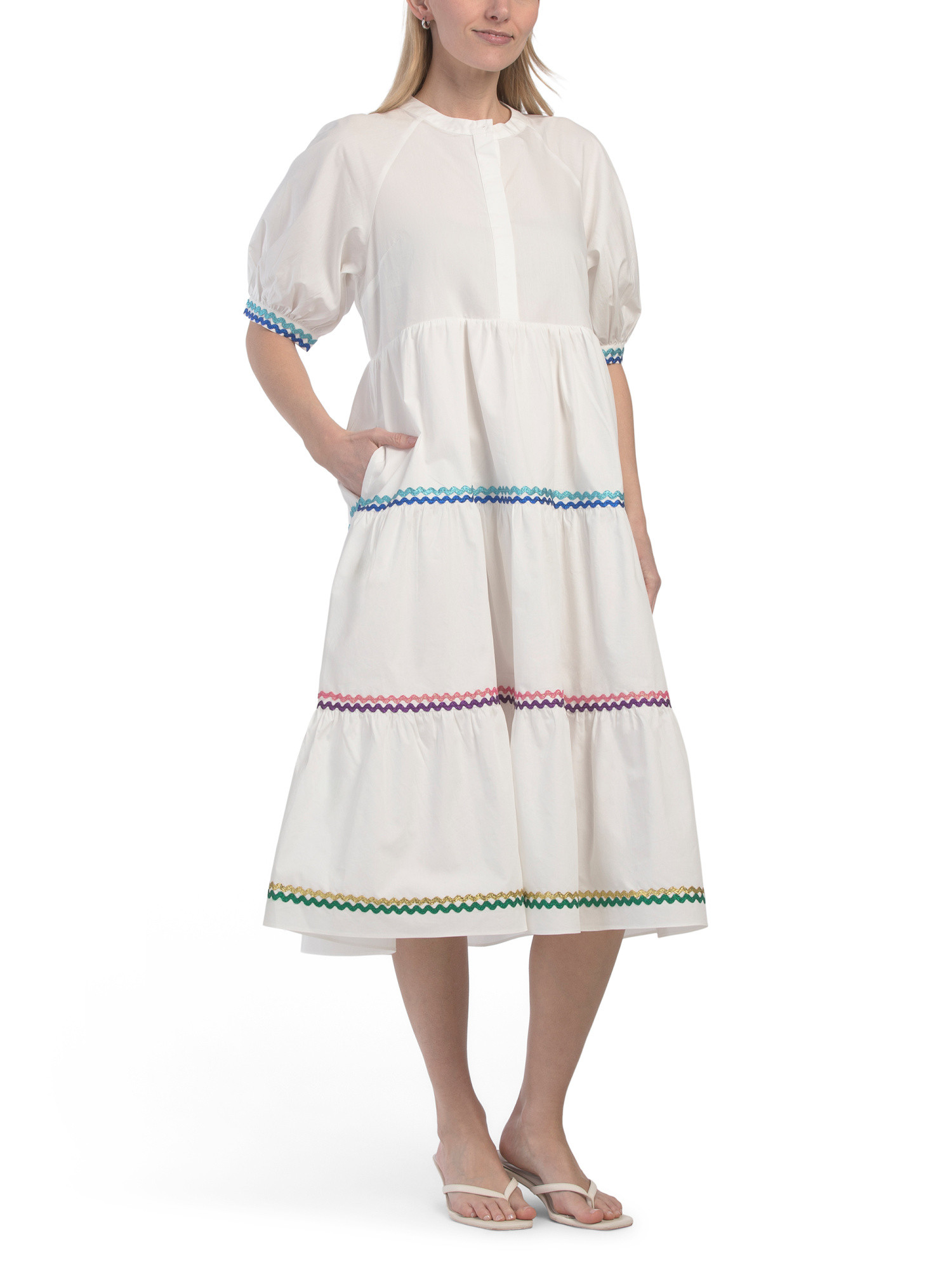 Ric Rac Trim Midi Dress | TJ Maxx