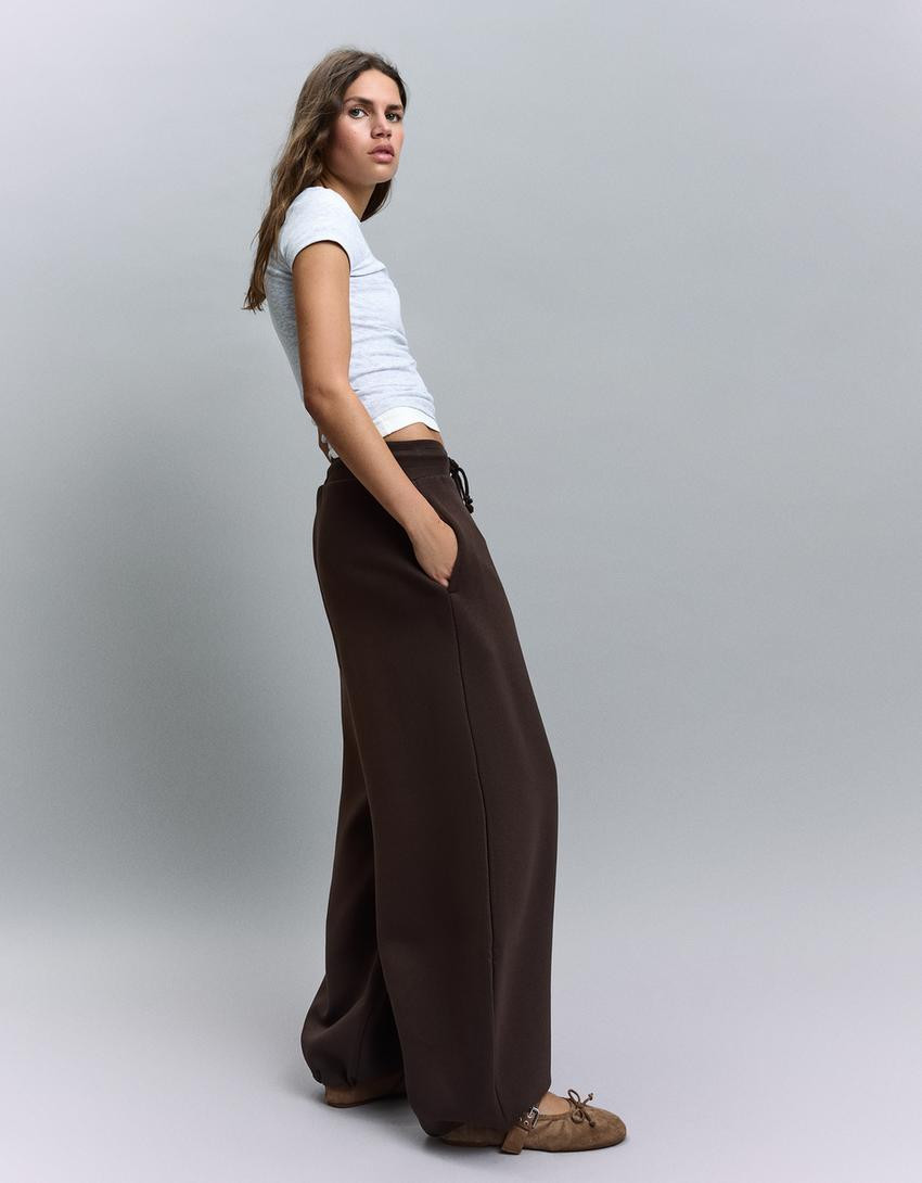 Plush barrel stopper trousers - Trousers - Women | Bershka UK