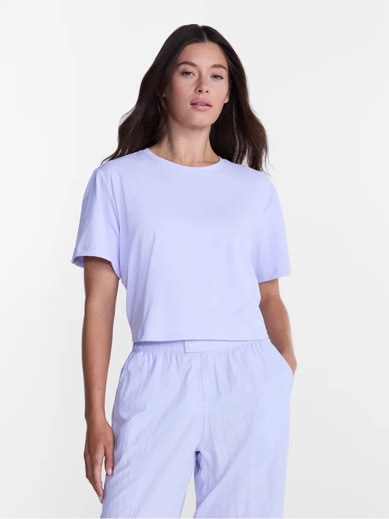 Avia Women's Cropped Boxy Tee with Short Sleeves, Sizes XS-XXXL | Walmart (US)