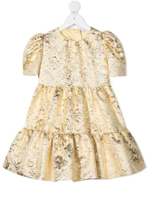 tiered brocade dress | Farfetch (US)