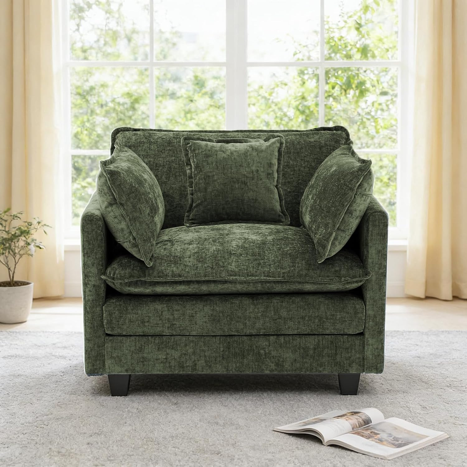 Redlife 42.5" Single Sofa Chair, Chenille Upholstered Accent Chair | Amazon (US)