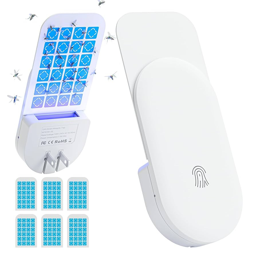 Flying Insect Trap, 2 in 1 Indoor Plug-in Fruit Fly Trap, 1 Trap White and 6 Glue Cards, Fruit Fl... | Amazon (US)