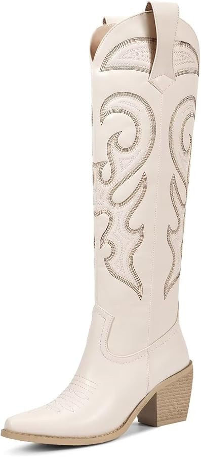 wetkiss Cowboy Boots for Women Knee High, Cowgirl Boots Women Rhinestone Comfort Fashion Tall Spa... | Amazon (US)