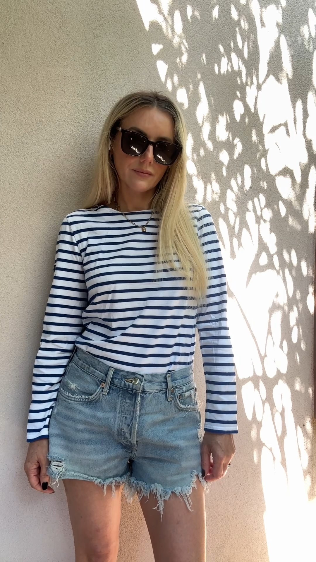 Breton, denim shorts, vintage denim, denim cutoffs, stripe top, classic, summer holiday wardrobe, over 40  

#LTKpetite #LTKuk #LTKsummer