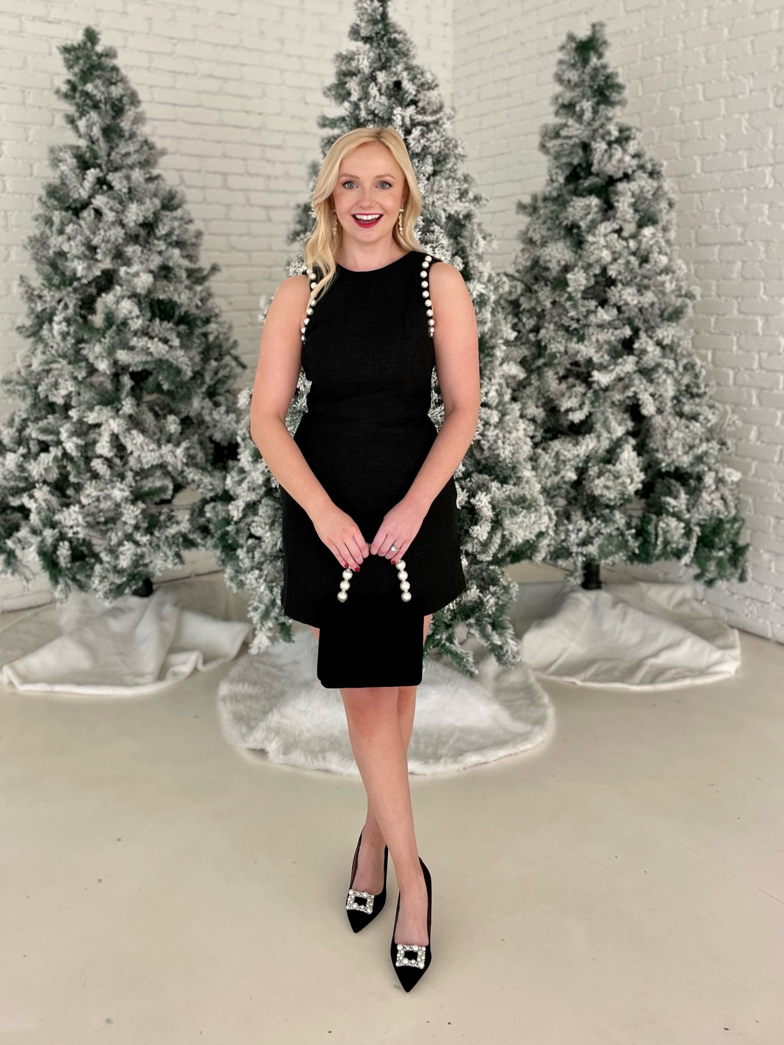 Wearing an XS | black tweed dress, black shift dress, holiday dress, holiday outfit, holiday party outfit, holiday party, black dress, little black dress 

#LTKHoliday #LTKparties #LTKSeasonal