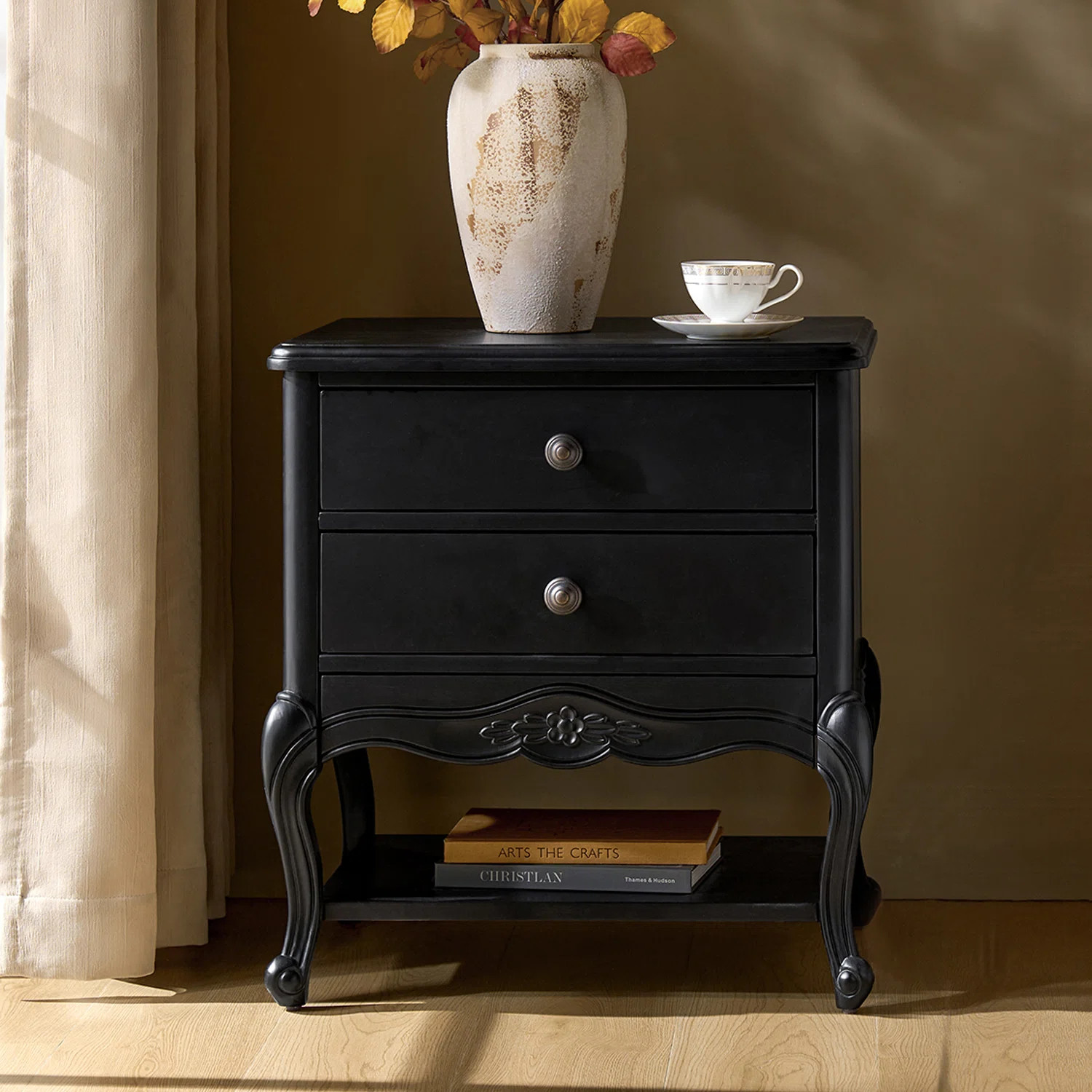 Evars Traditional 3-Drawer Fully Assembled End Table with Hidden Drawer and Built-In Power Outlet | Wayfair North America