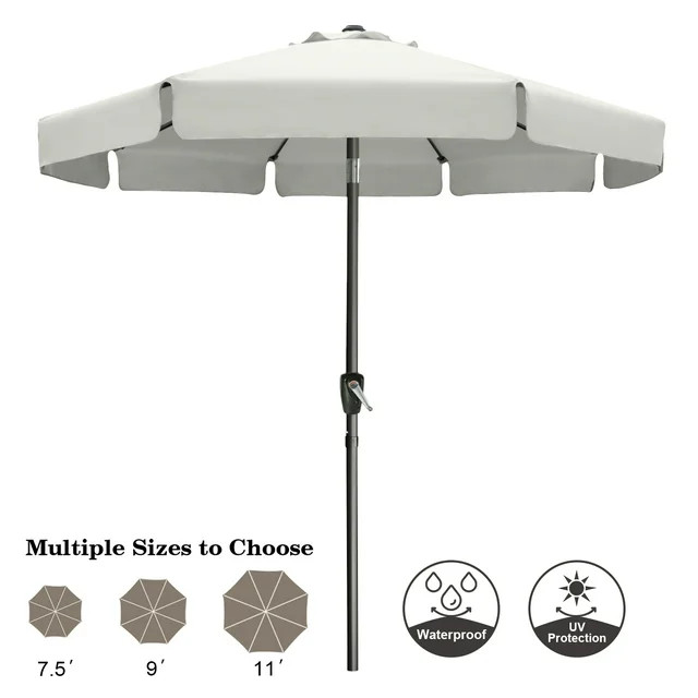 ABCCANOPY 7.5ft Outdoor Market Patio Umbrella with Push Button Tilt, 8 Ribs 13+Colors, Light Beig... | Walmart (US)