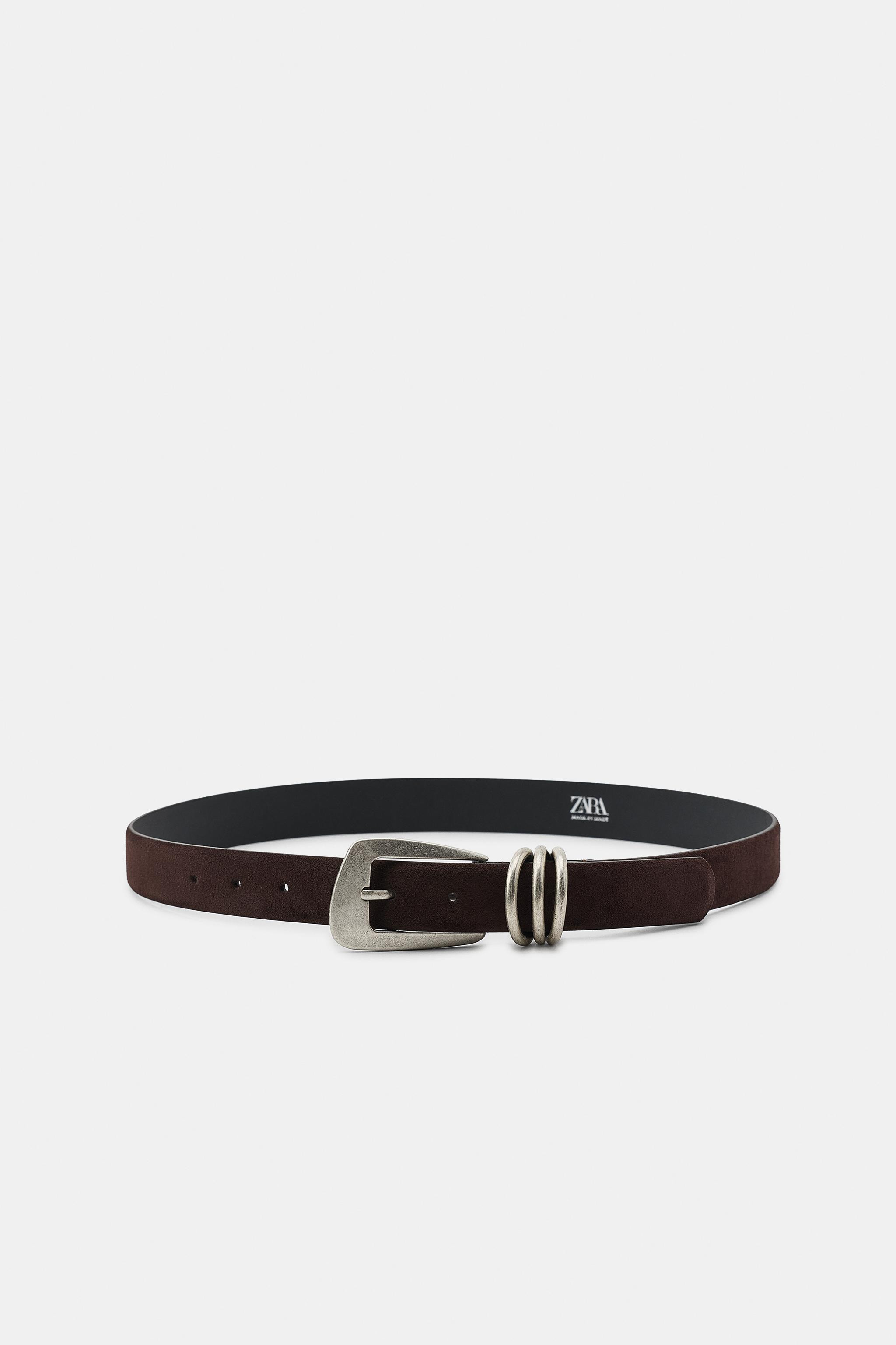 TRIPLE LOOP SPLIT LEATHER BELT | Zara US