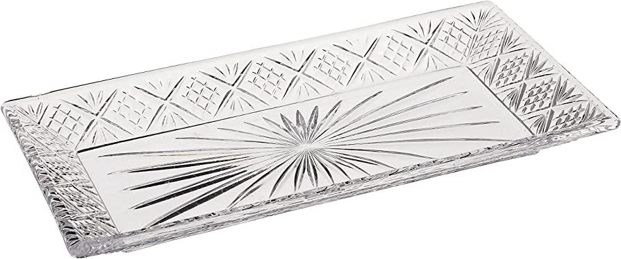 Godinger Dublin Rectangular Crystal Tray, 12 Inch x 6.5 Inch | Amazon (US)