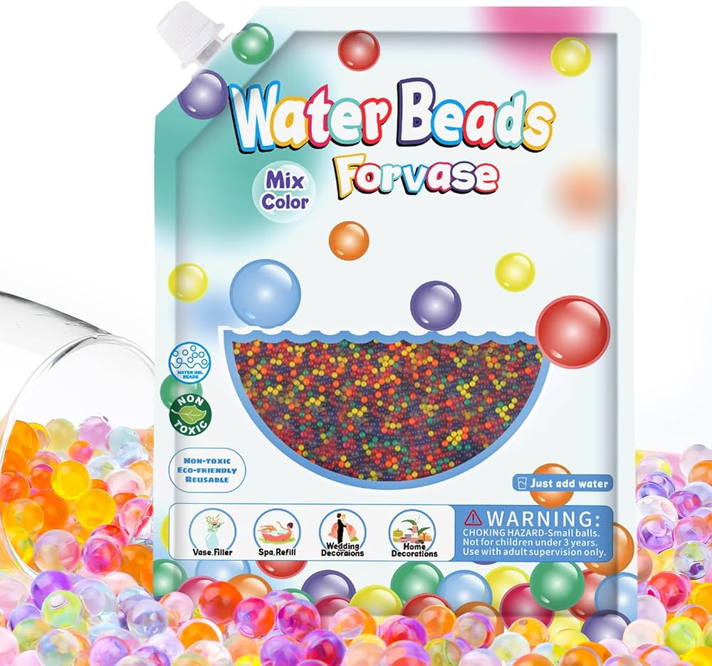 120,000 Pcs Rainbow Mix Jelly Water Gel Beads,Non Toxic Water Beads for Vase Filler,Plant,Floatin... | Amazon (US)