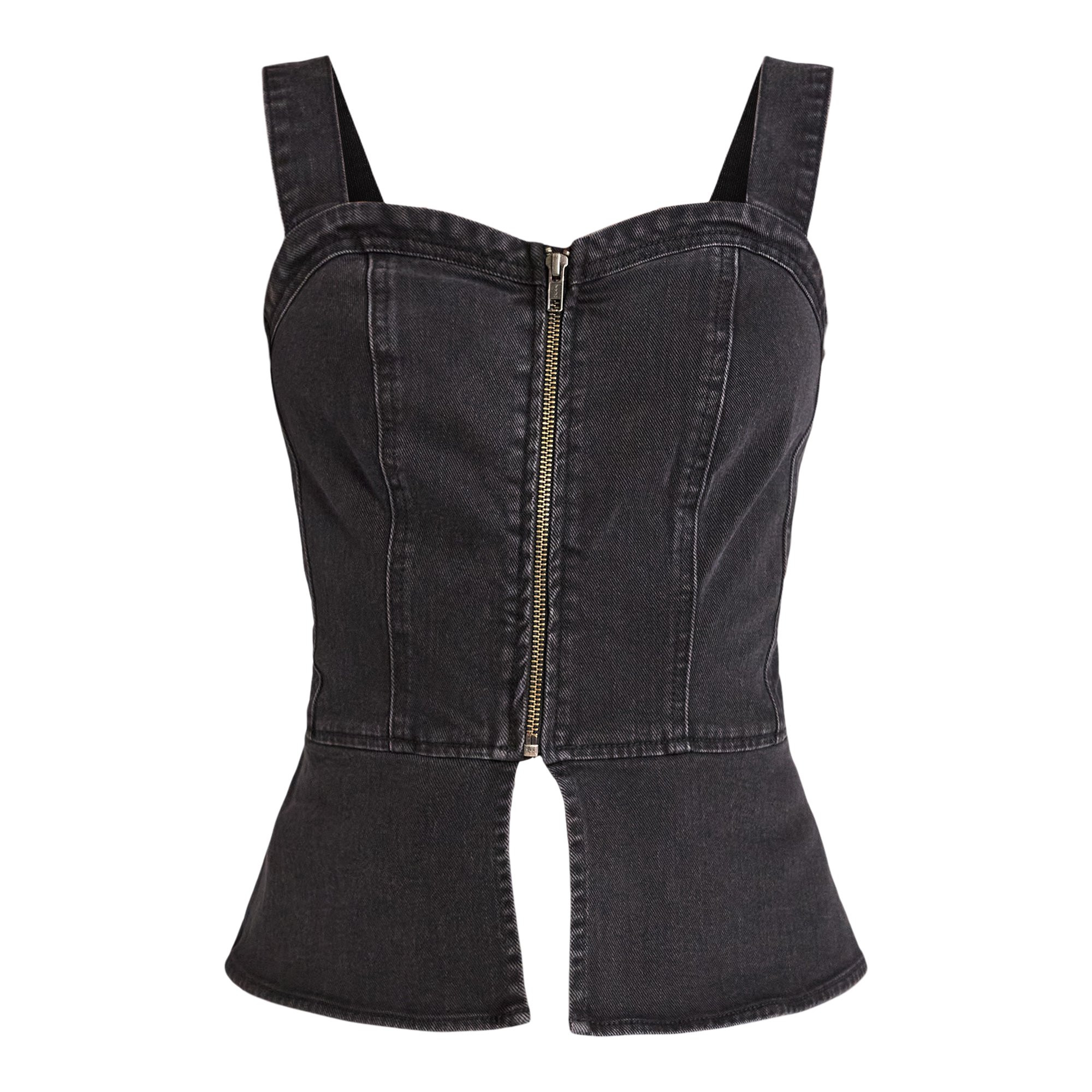 Scoop Women's Zip Up Denim Bustier, Sizes XS-XXL | Walmart (US)
