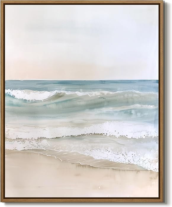 LHZSJWDCCR Coastal Beach Wall Art Prints Abstract Ocean Waves Picture Wall Decor Natural Landscap... | Amazon (US)