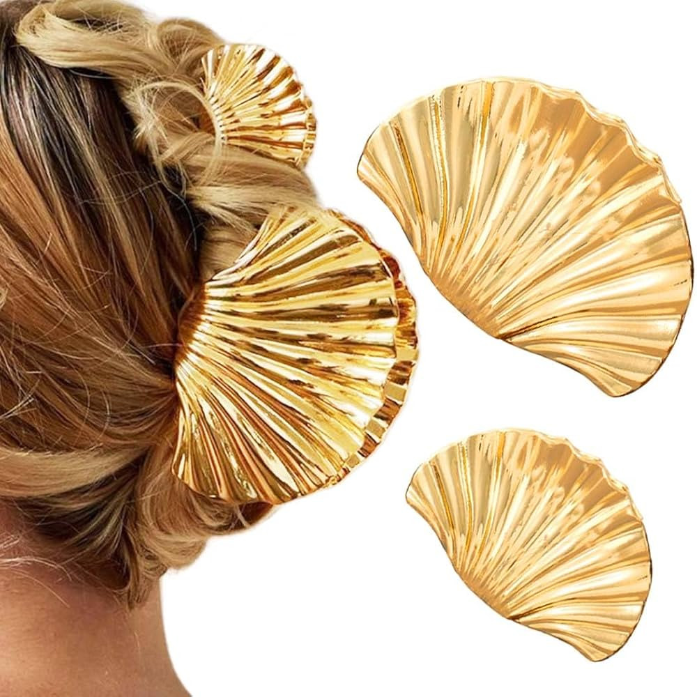 BARTOSI Seashell Hair Claw Clips Gold Metal Hair Clip Shell Claw Clips for Hair Fashion Hair Acce... | Amazon (US)