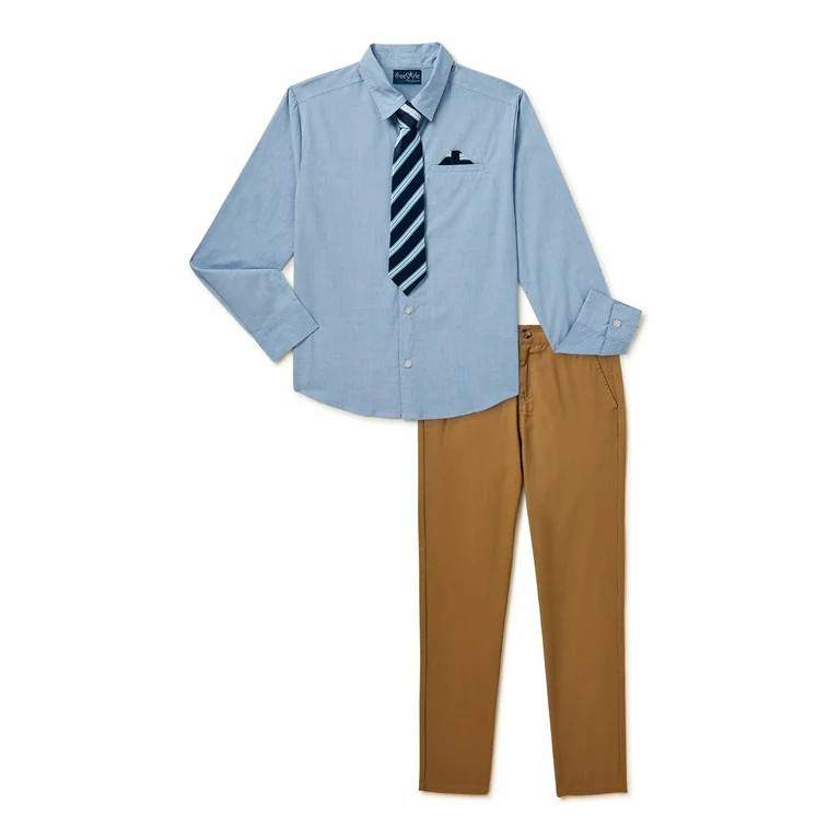 Freestyle Revolution Toddler Boy Dress Shirt & Pants with Tie Outfit Set, 3-Piece, Sizes 2T-4T | Walmart (US)