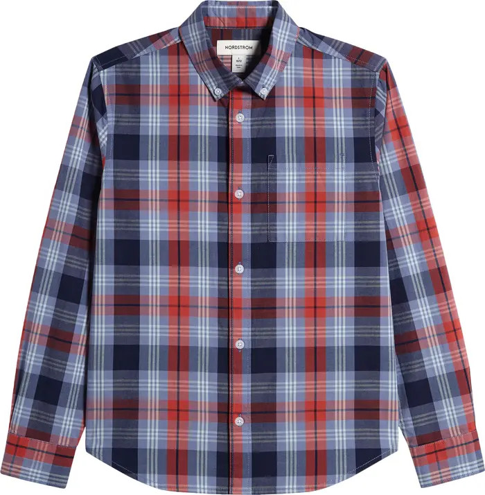 Nordstrom Kids' Plaid Long Sleeve Button-Down Shirt | Nordstrom | Nordstrom