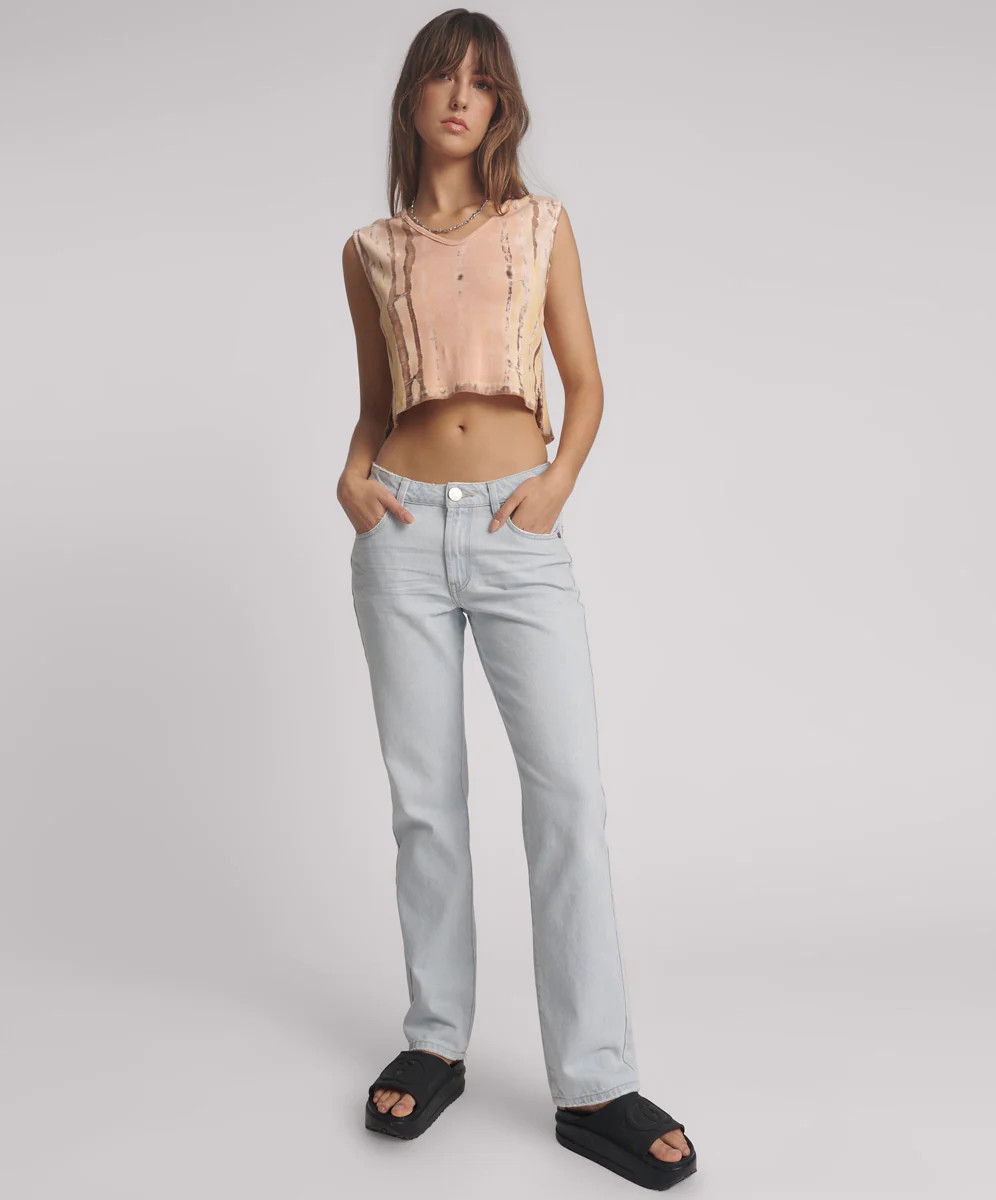 Truckers Mid Waist Straight Leg Denim Jeans - Bel Air Blue | One Teaspoon | OneTeaspoon